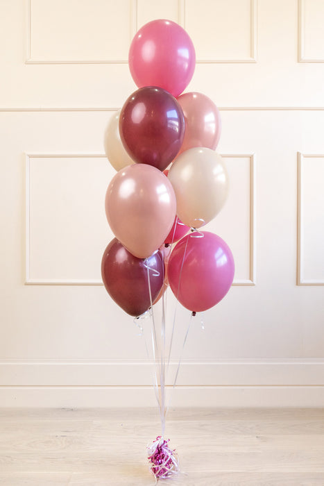 Luftballon Ø30cm Set | 10 Stk. Rosa/Pflaume/Alabaster/Roségold Mix