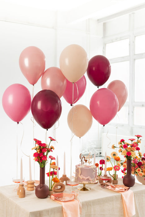 Luftballon Ø30cm Set | 10 Stk. Rosa/Pflaume/Alabaster/Roségold Mix