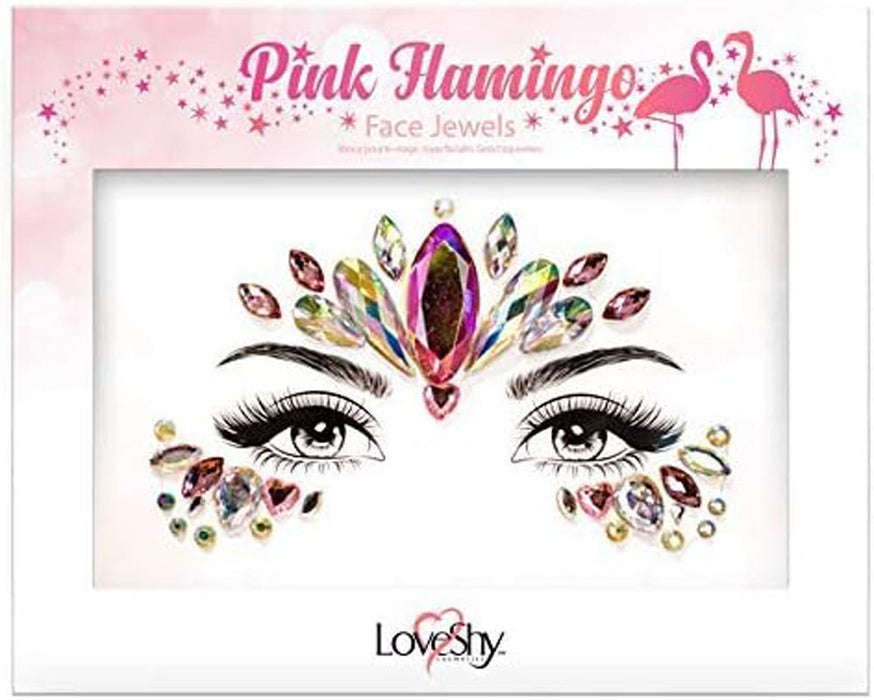 Face Jewels "Pink Flamingo" - Selbstklebende Glitzersteine