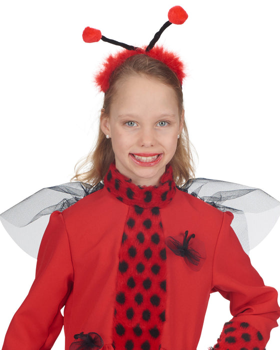 Marienkäfer Kinderkostüm für Mädchen | Kleid mit Haarreif und Flügel