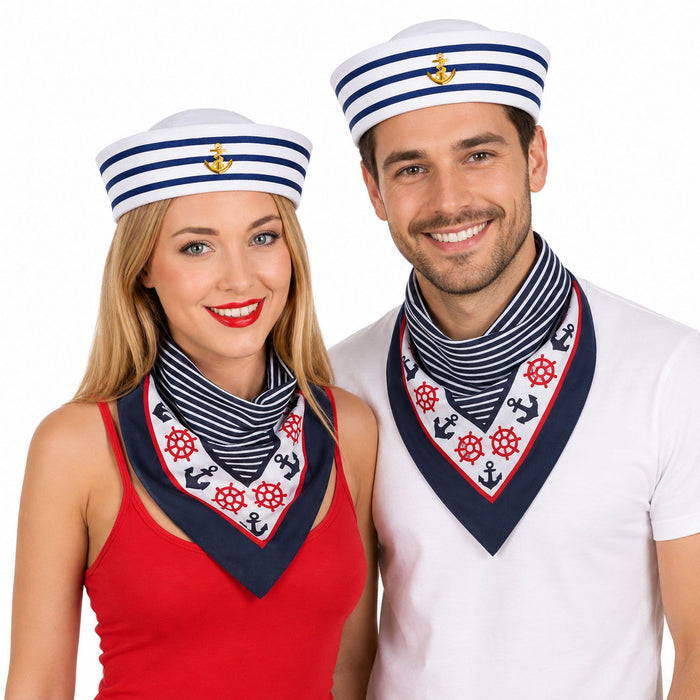 Matrosen Kostümset | Mütze und Halstuch im Marine Look