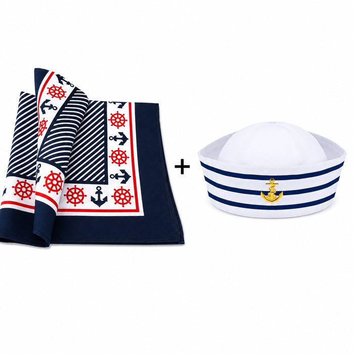 Matrosen Kostümset | Mütze und Halstuch im Marine Look