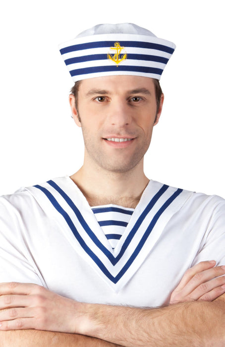 Matrosen Sailor Mütze mit Anker - 414000 | Weiß Blau