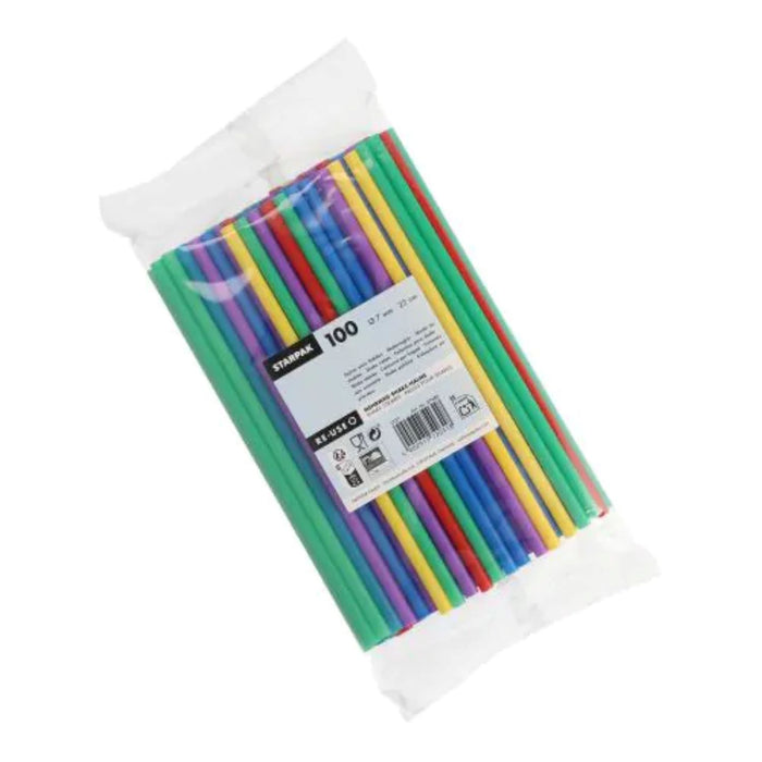 Strohhalm Shake PP Ø7mm/22cm | 100Stk. Bunt