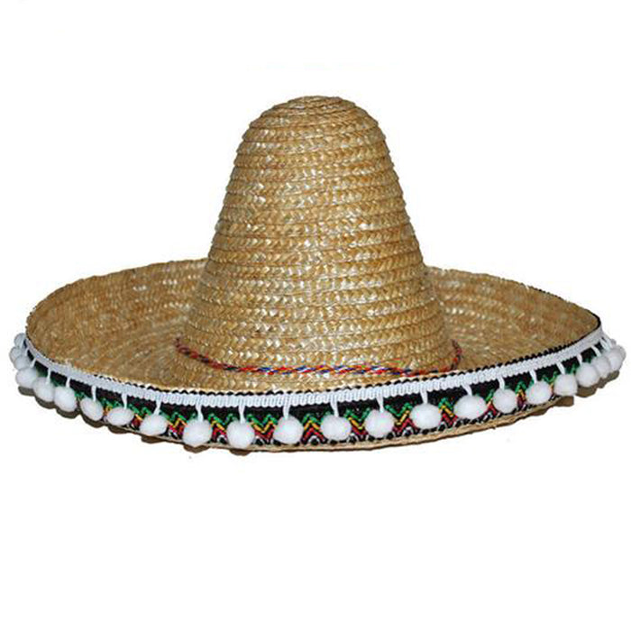 Mexikaner Sombrero mit Troddeln - 60 cm Durchmesser | Natur