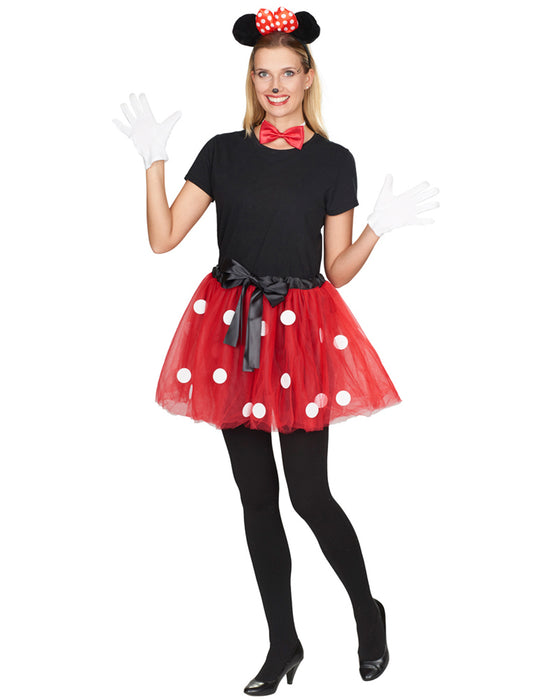"Minnie Maus" Petticoat Tutu Rock - Länge 45cm | Rot Weiß