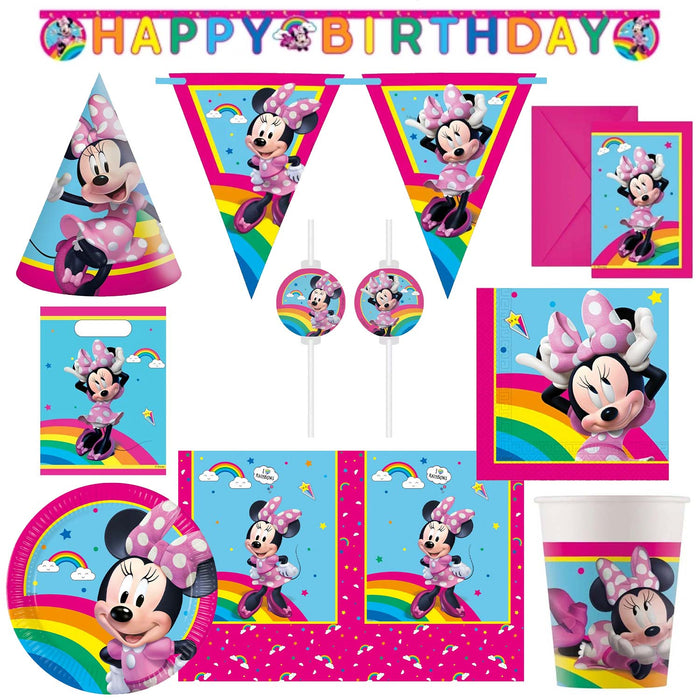 "Minnie Rainbow Make Me Smile" Partydeko Artikel