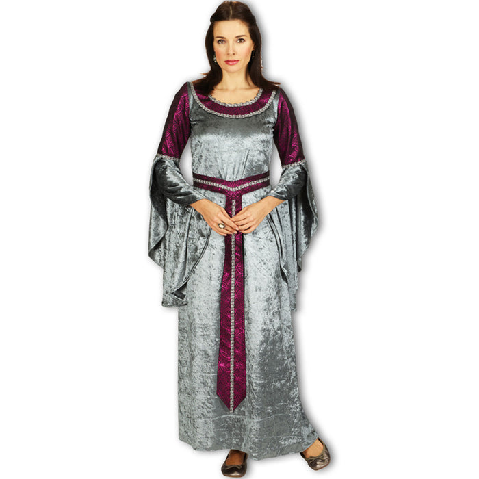 Hofdame Mittelalter Kostüm für Damen | Silber Bordeaux