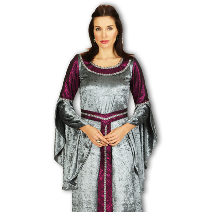 Hofdame Mittelalter Kostüm für Damen | Silber Bordeaux