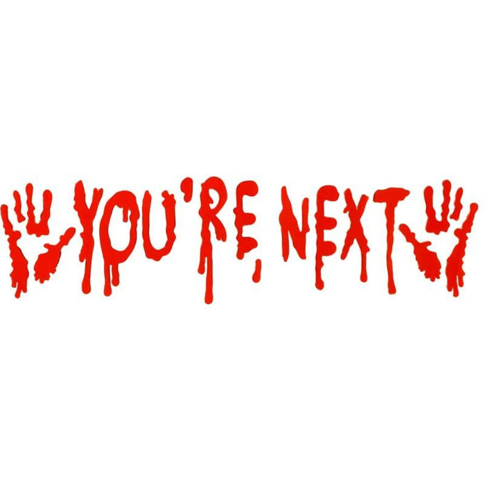 Halloween Gel-Fensteraufkleber "You´re Next" - 14 x 48,5 cm | Rot