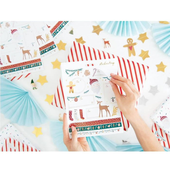 Aufkleber Weihnachten verschiedene Designs 31 Stück | 4,5–9 x 2,5–7,5 cm