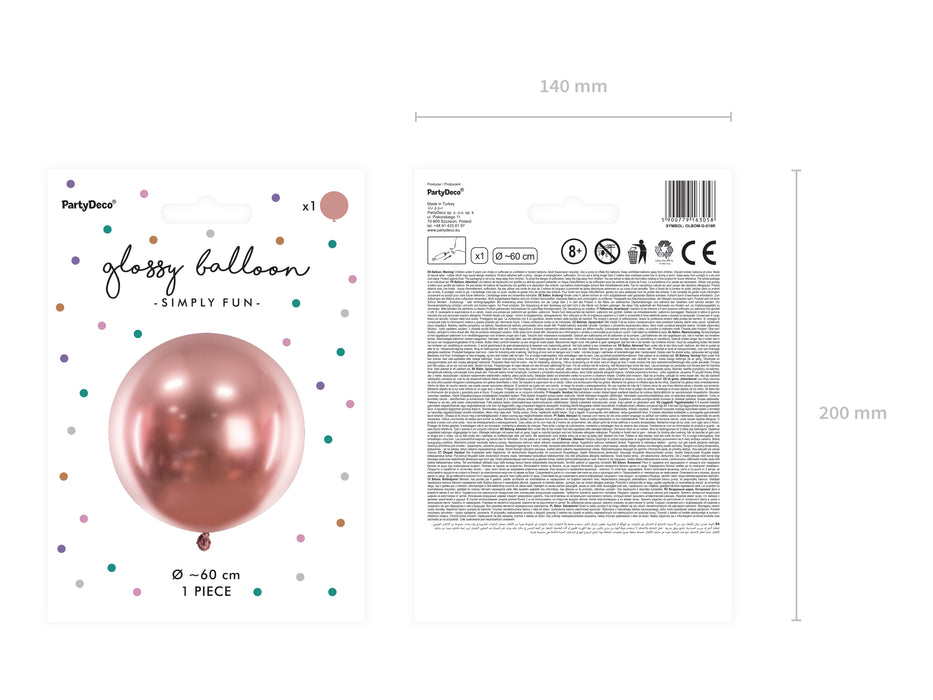 1 Stk. Luftballon Ø60cm "Uni Glossy" | Roségold