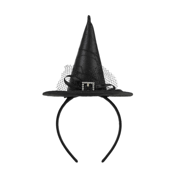 Halloween Haarreif "Mini Hexenhut" | Schwarz