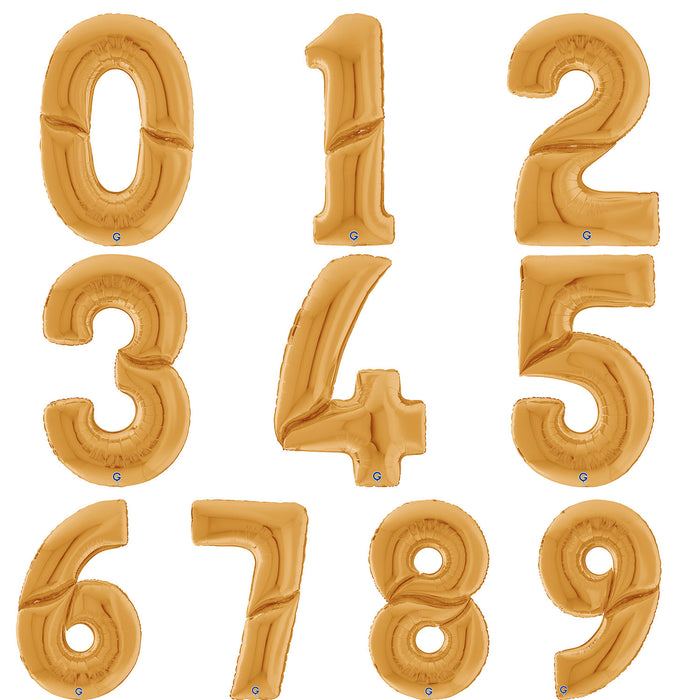 Riesenzahl Giant - Folienballon  64"/162cm - Gold