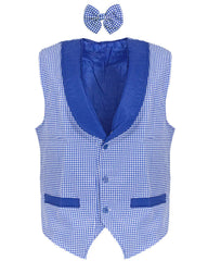 Oktoberfest Kostüm Weste und Fliege - Blau Weiß | Party Outfit