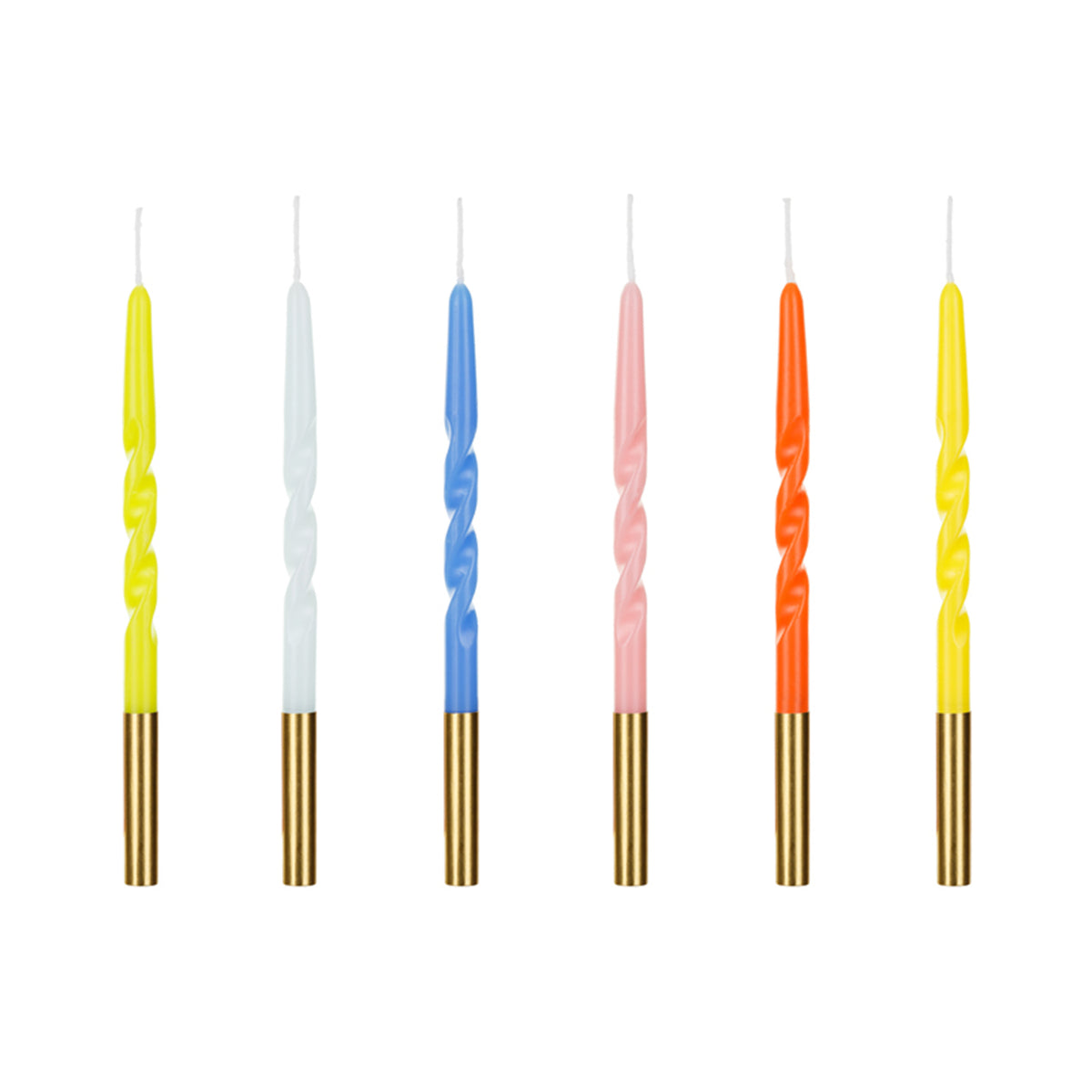 PartyDeco Geburtstagskerzen 14 Cm – 12 Stück, Schwarz-gold, Für Kuchen & Torten