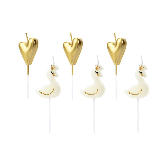 Geburtstagskerzen Lovely Swan | 3.5 cm - 6 Stk.