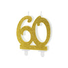 Geburtstagskerze Glitter Gold - 10 cm | Ziffer ''60''