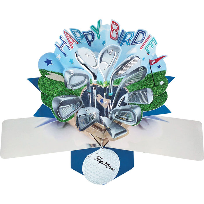 Grußkarte PopUp "Happy Birdie Golf"