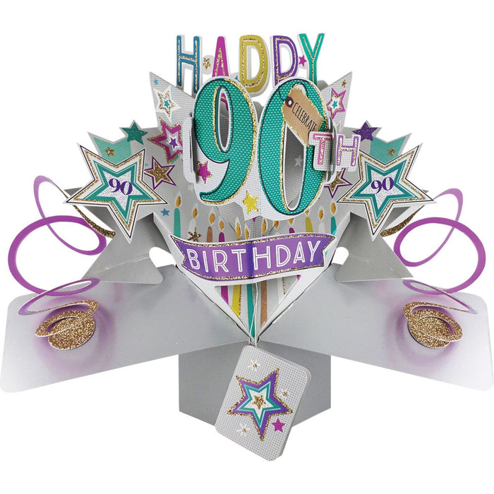 Grußkarte PopUp "Happy 90th Birthday"