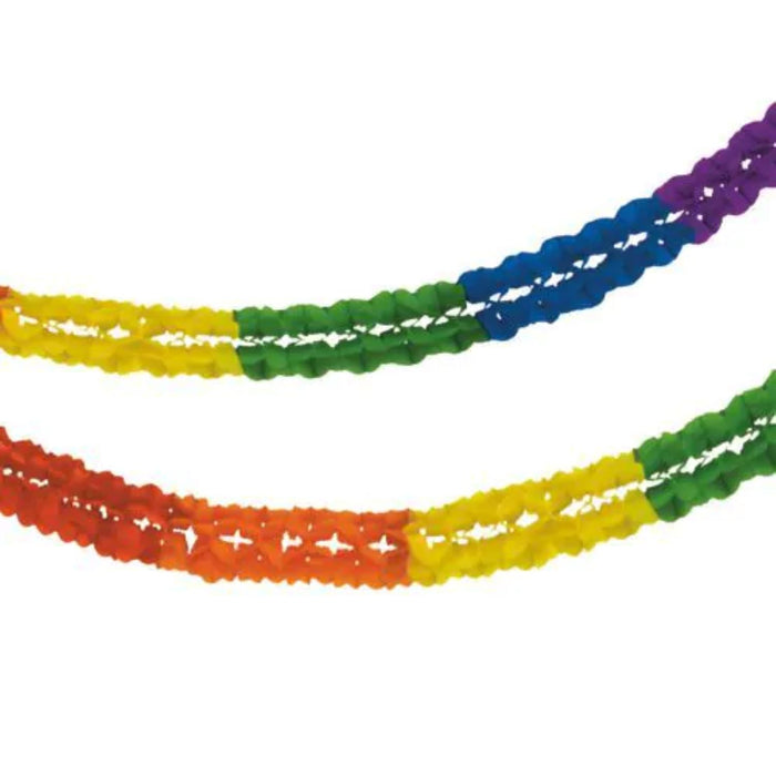 Papiergirlande "Rainbow" Ø 16 cm · 10 m | Schwer entflammbar