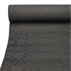 Tischdecke Papier Damastprägung 50x1m| Schwarz