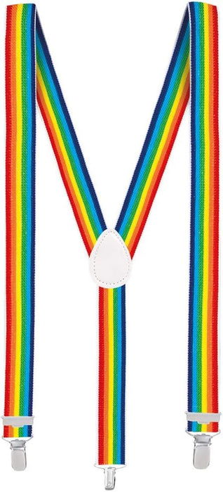 Partyset für Erwachsene | Regenbogen  - Hosenträger, Brille und Fliege