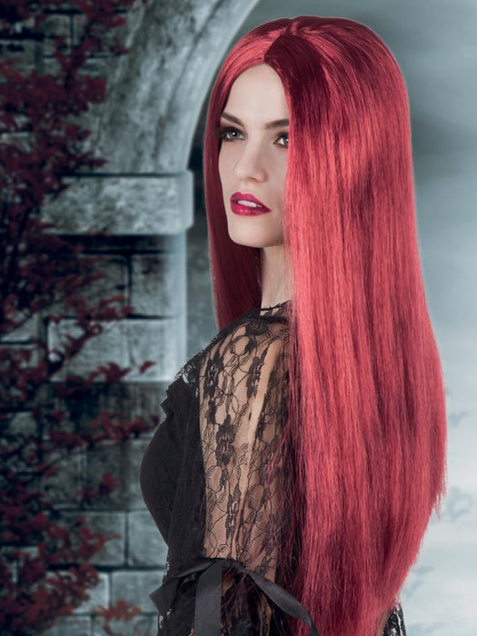 Perücke Lady Hexe Langhaar glatt Rot