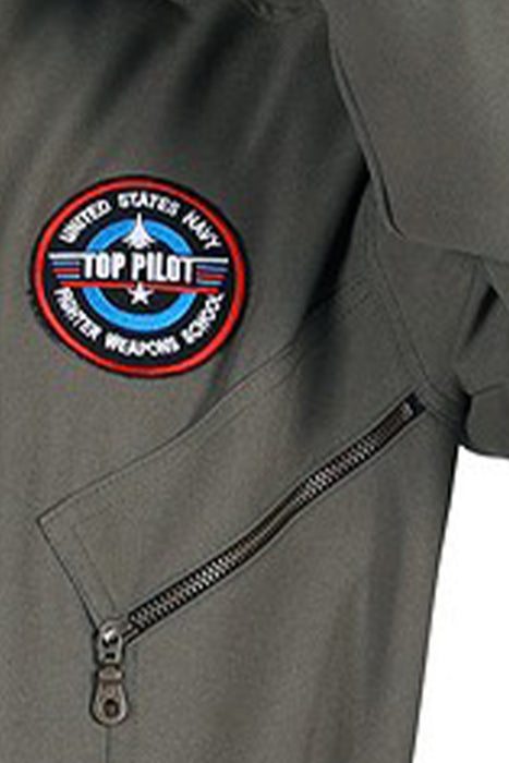 Kampfjet Kostüm "Top Pilot" für Herren | Grün - Flieger Overall
