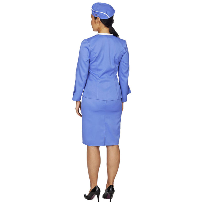 Stewardess Kostüm "Blue Fly" für Damen | Hellblau