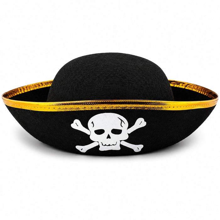 Piratenhut mit Totenkopf für Kinder | Schwarz Gold