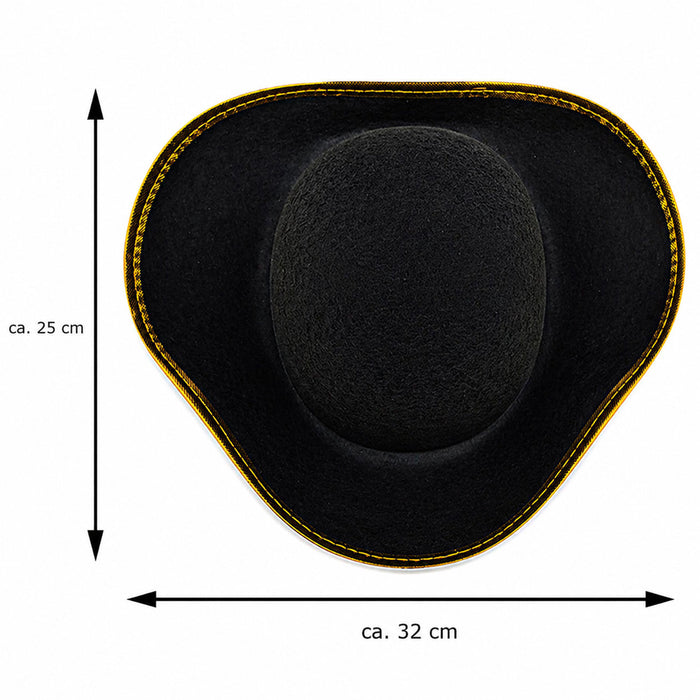 Piratenhut mit Totenkopf für Kinder | Schwarz Gold