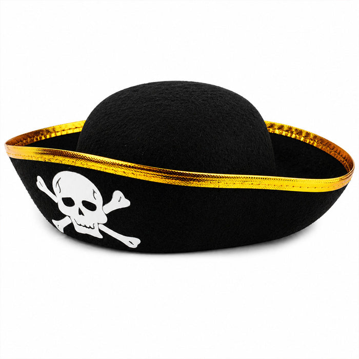 Piratenhut mit Totenkopf für Kinder | Schwarz Gold