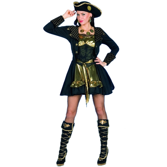 Piratenkostüm "Black Mary" für Damen | Schwarz Gold