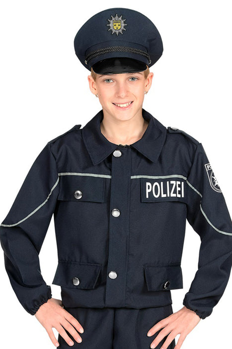 "Polizei" Polizisten Kostüm für Jungen | Dunkelblau