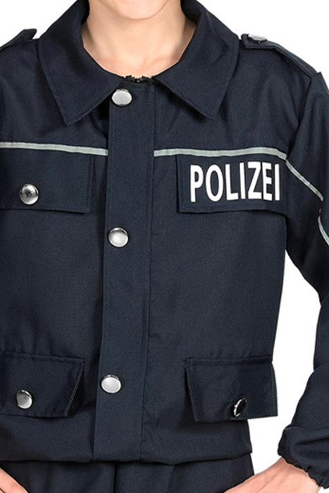 "Polizei" Polizisten Kostüm für Jungen | Dunkelblau