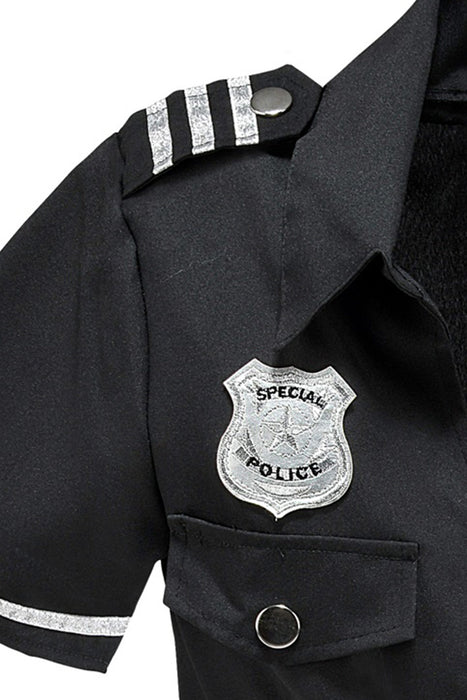 Kostüm Bluse "Polizistin" | Schwarz