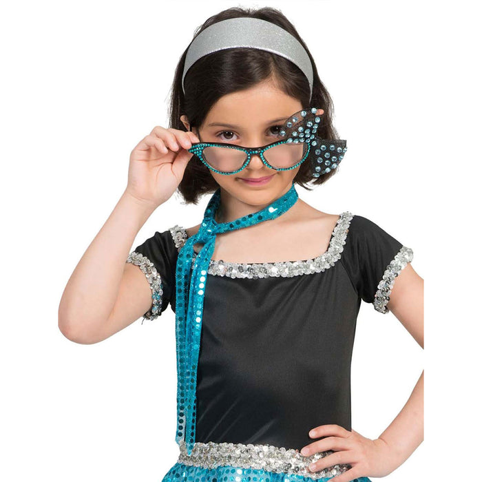 50er Jahre Kostüm "Sweety Lou" für Mädchen | Blau