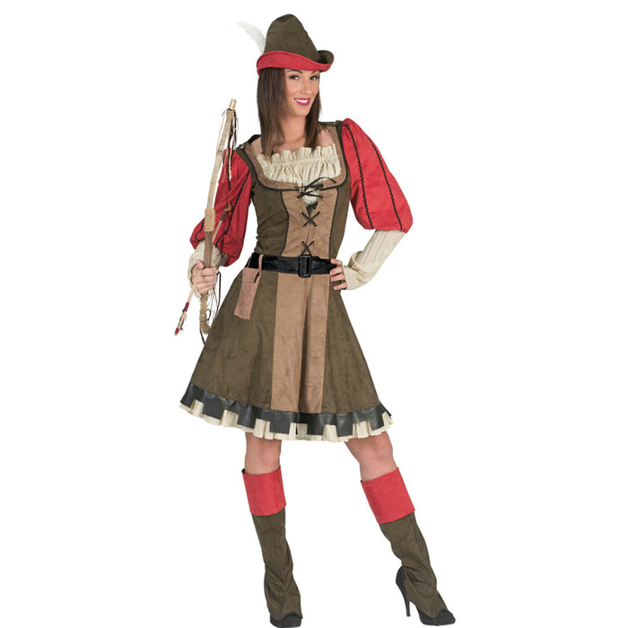 Robin Hood Kostüm "Lady Marian" für Damen | Grün Rot