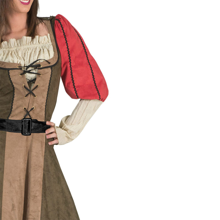 Robin Hood Kostüm "Lady Marian" für Damen | Grün Rot