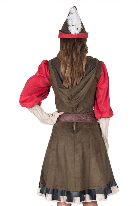 Robin Hood Kostüm "Lady Marian" für Damen | Grün Rot