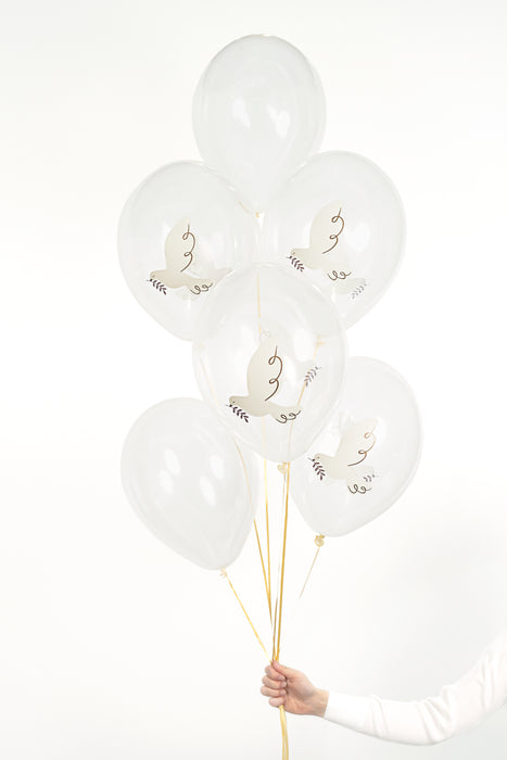 Latexballon Ø30cm "Taube" | 6 Stk. Crystal Clear