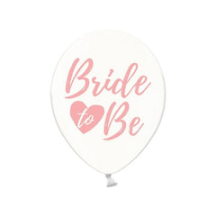 6 Stk. Luftballon Ø30cm "Bride to be" | Crystal Clear