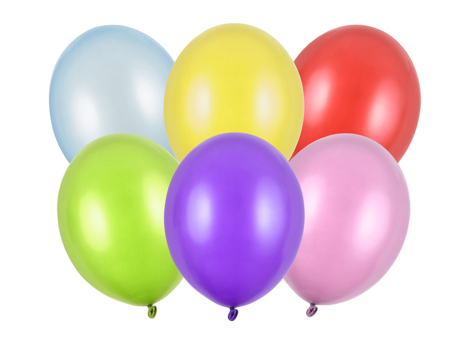 10 Stk. Luftballon Ø30cm "Uni Metallic" | Bunt Mix