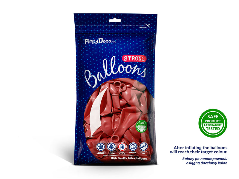 Latexballon Ø30cm "Uni Metallic" | 100 Stk. Poppy Red