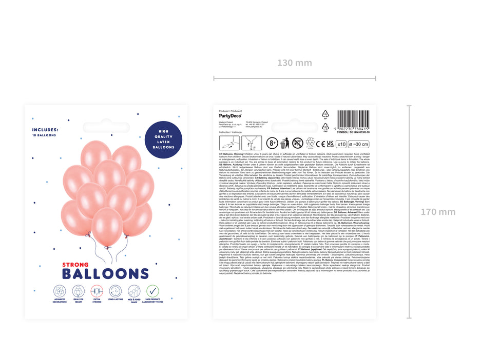 10 Stk. Luftballon Ø30cm "Uni Metallic" | Rosegold