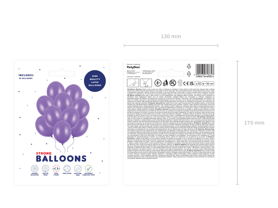 10 Stk. Luftballon Ø30cm "Uni Metallic" | Lila