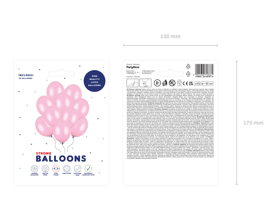 10 Stk. Luftballon Ø30cm "Uni Metallic" | Candy Pink