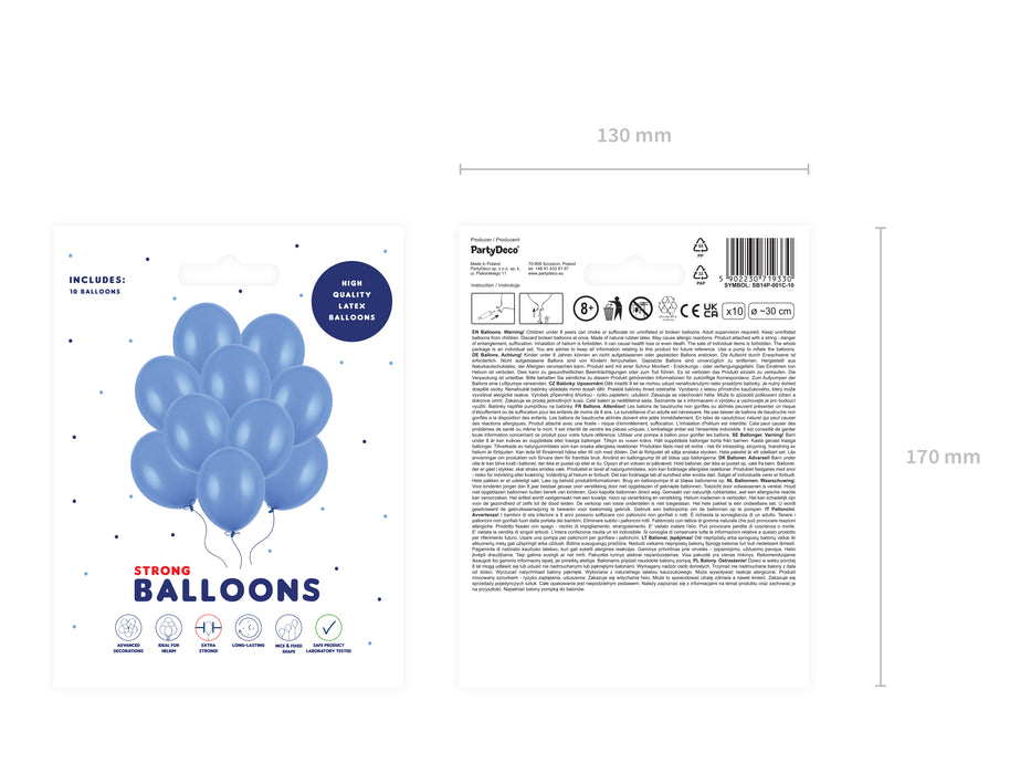 10 Stk. Luftballon Ø30cm "Uni Pastell" | Ultramarine