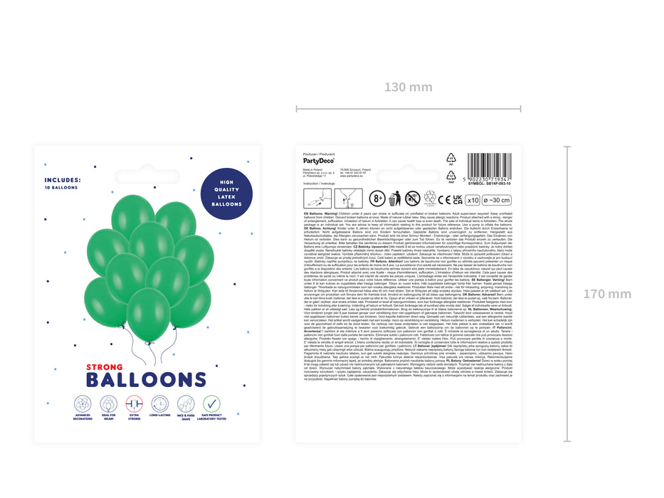10 Stk. Luftballon Ø30cm "Uni Pastell" | Waldgrün